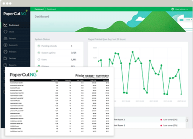 Papercut, Admin Interface Reports, Executive Office Solutions