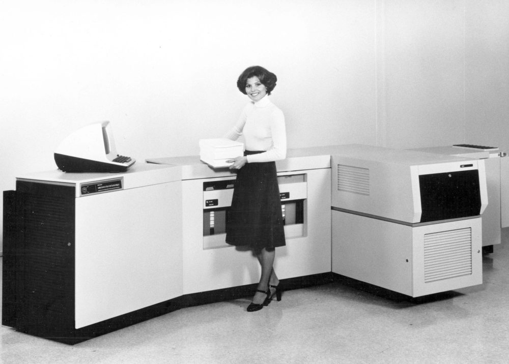 Xerox, copier, woman making copies, 1970s Executive Office Solutions