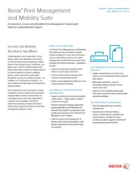 Mobility Suite, mobile print, Xerox, Executive Office Solutions